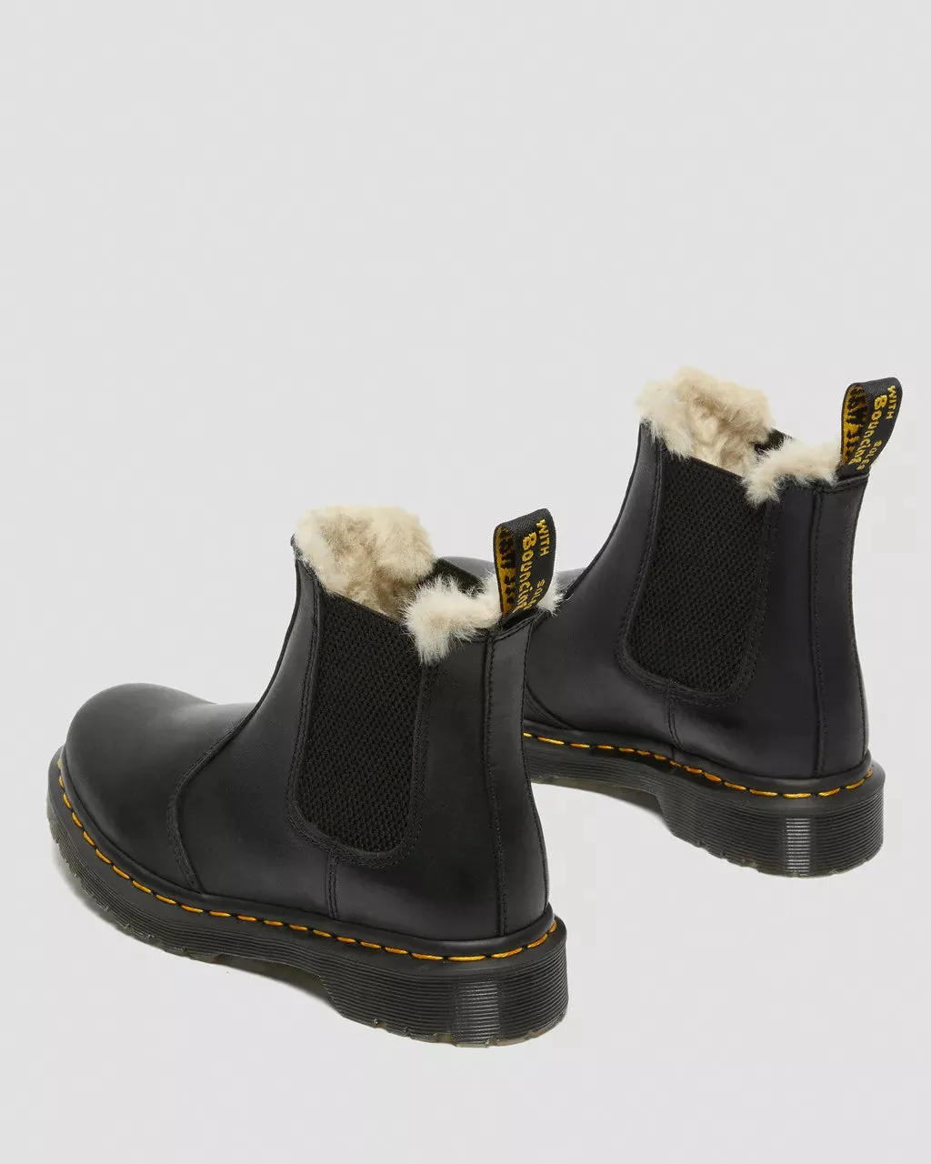 2976 Leonore Faux Fur Lined Burnished Chelsea Boots - Black Burnished Wyoming