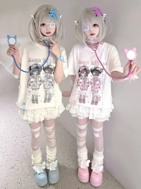 Angel Tops Neighborhood Illustration Twins Girl