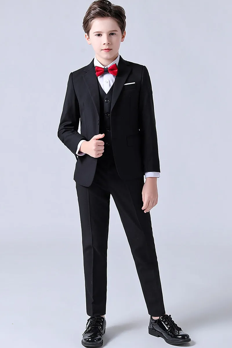 Boys Formal Children Dress Suit  Wedding Party Performance Costume Kids Blazer Vest Pants Clothes Set
