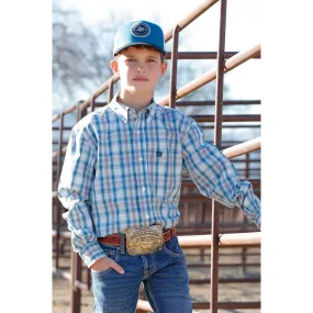 Boy's Geometric Print Button-Down Western Shirt MTW7060369