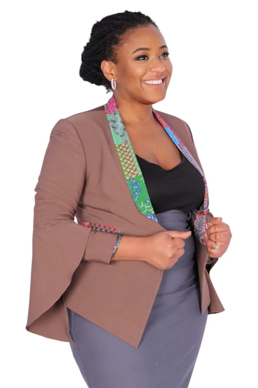 Brown African Business Ladies Jacket