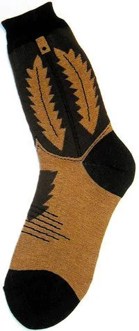 Brown Cowboy Boot Socks (Women's)