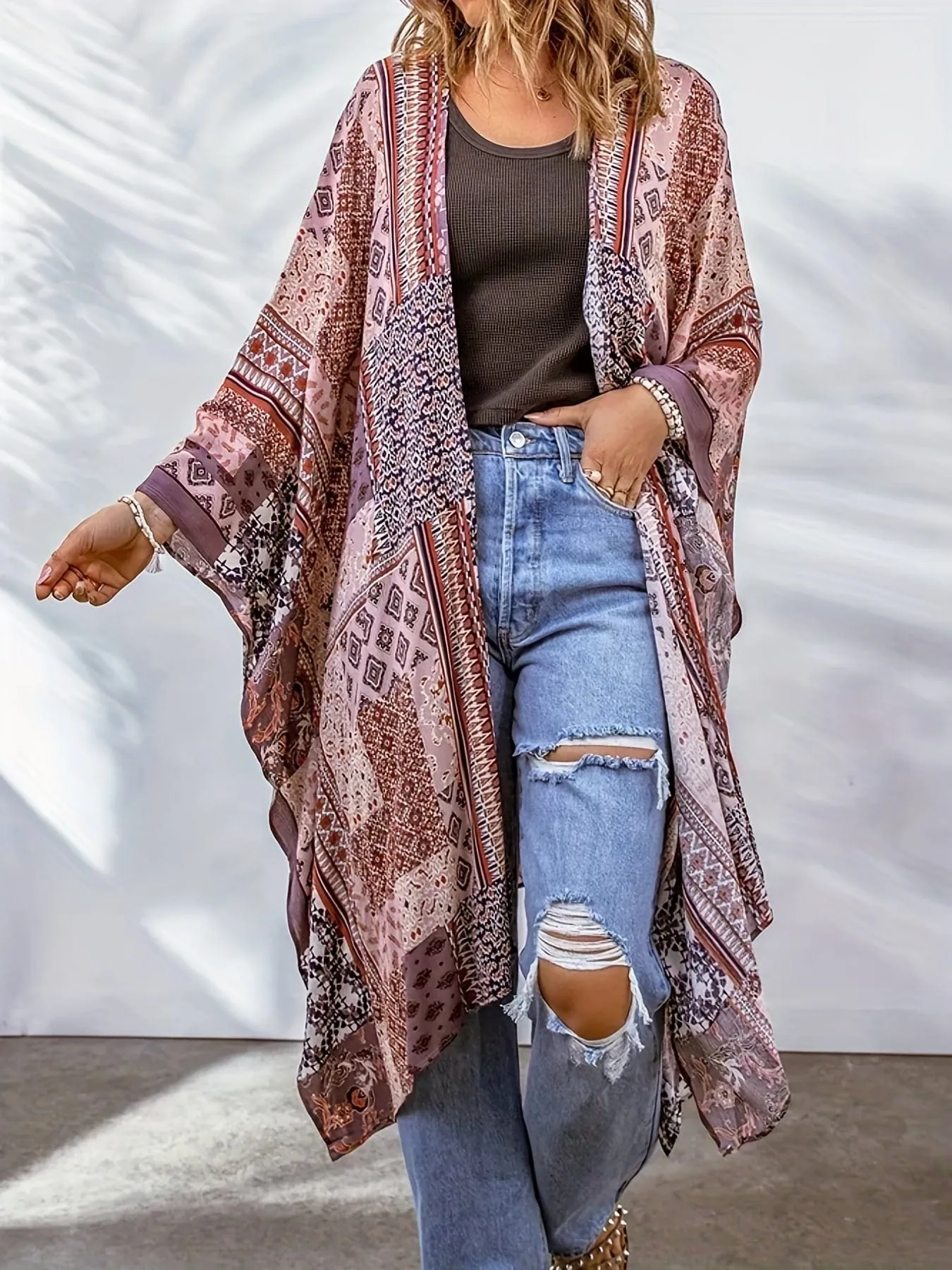 Burgundy and White Plaid Shirt Dress