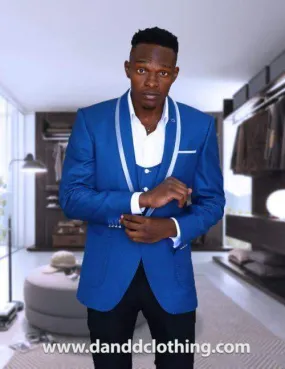 Casual Blue and Silver Blazer