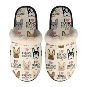 Dog Designs Print on Demand Artwork Women's Fur Lined House Slippers