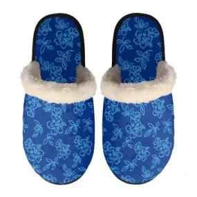 Flowers Print on Demand Artwork Women's Fur Lined House Slippers