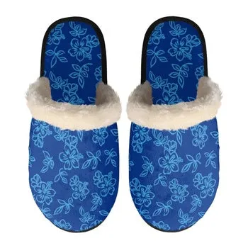 Flowers Print on Demand Artwork Women's Fur Lined House Slippers