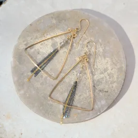 Joplin Earring - 14k Gold-Fill, Oxidized Sterling Silver   Labradorite