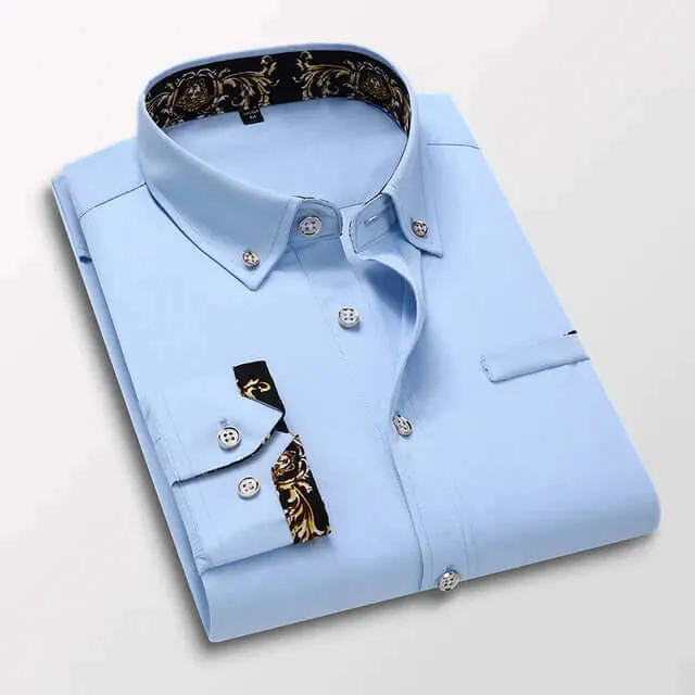 Men's Classic Long-Sleeve Formal Shirt