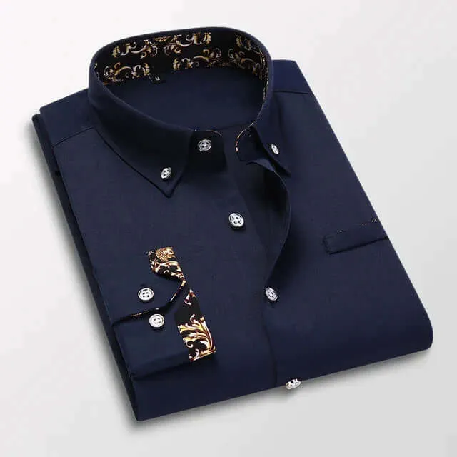 Men's Classic Long-Sleeve Formal Shirt