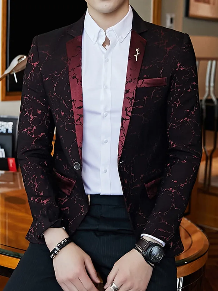 New Arrival Mens Blazer Jacket Suit Wedding Prom Party Slim Fit Smart Casual Suit Men Jacket Hosting Stage Club Men Suit Jacket