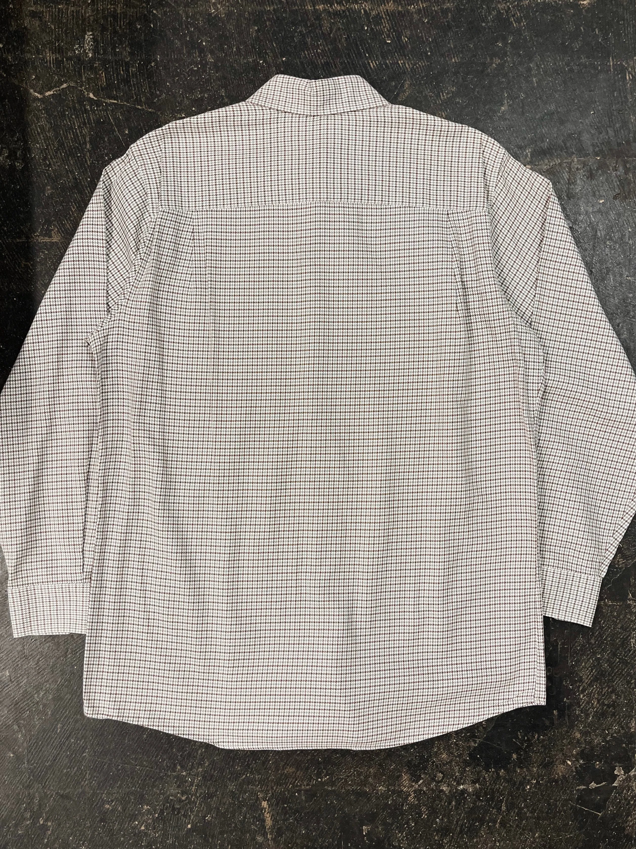Nordstrom Neutral Houndstooth Cotton Button Down Shirt (S)