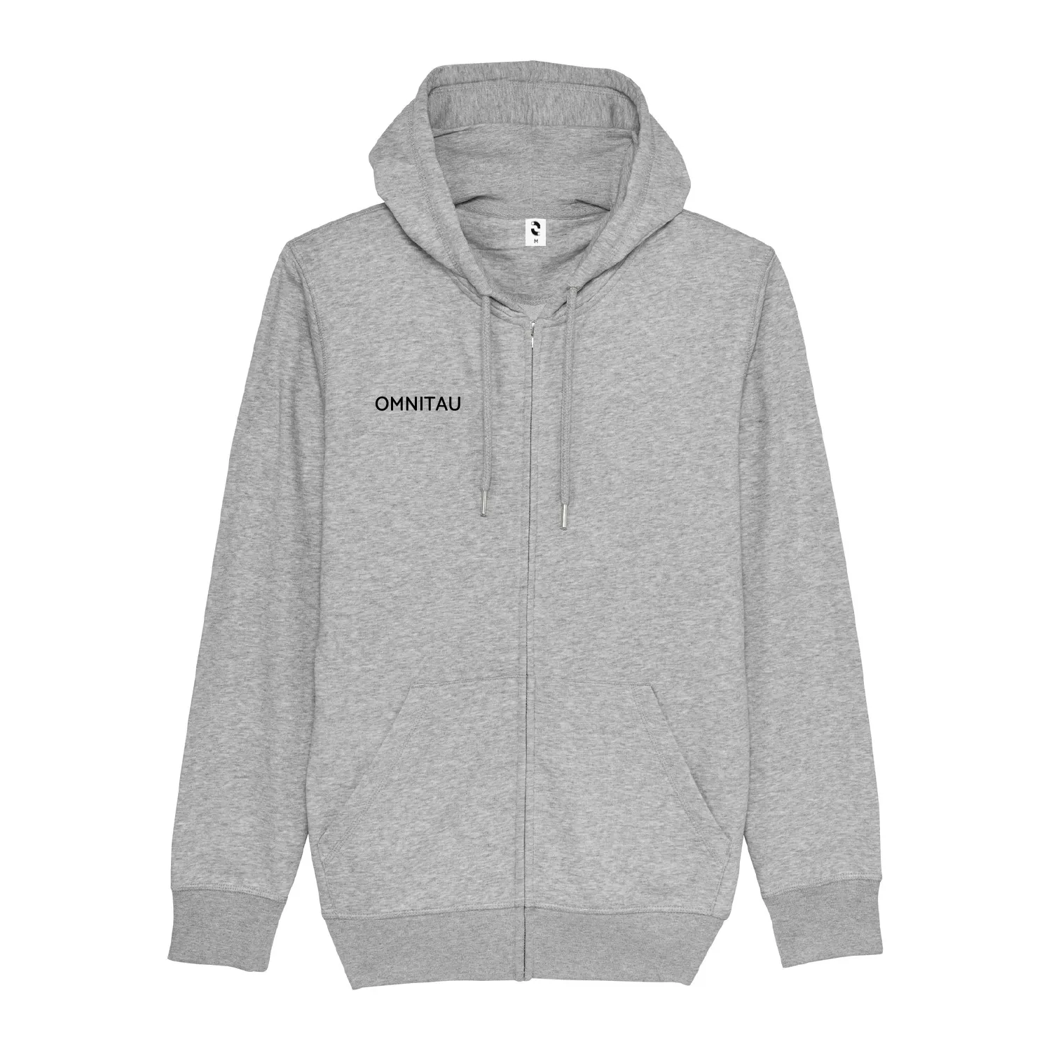 Omnitau Adult's Team Sports Organic Cotton Full Zip Hoodie - Heather Grey