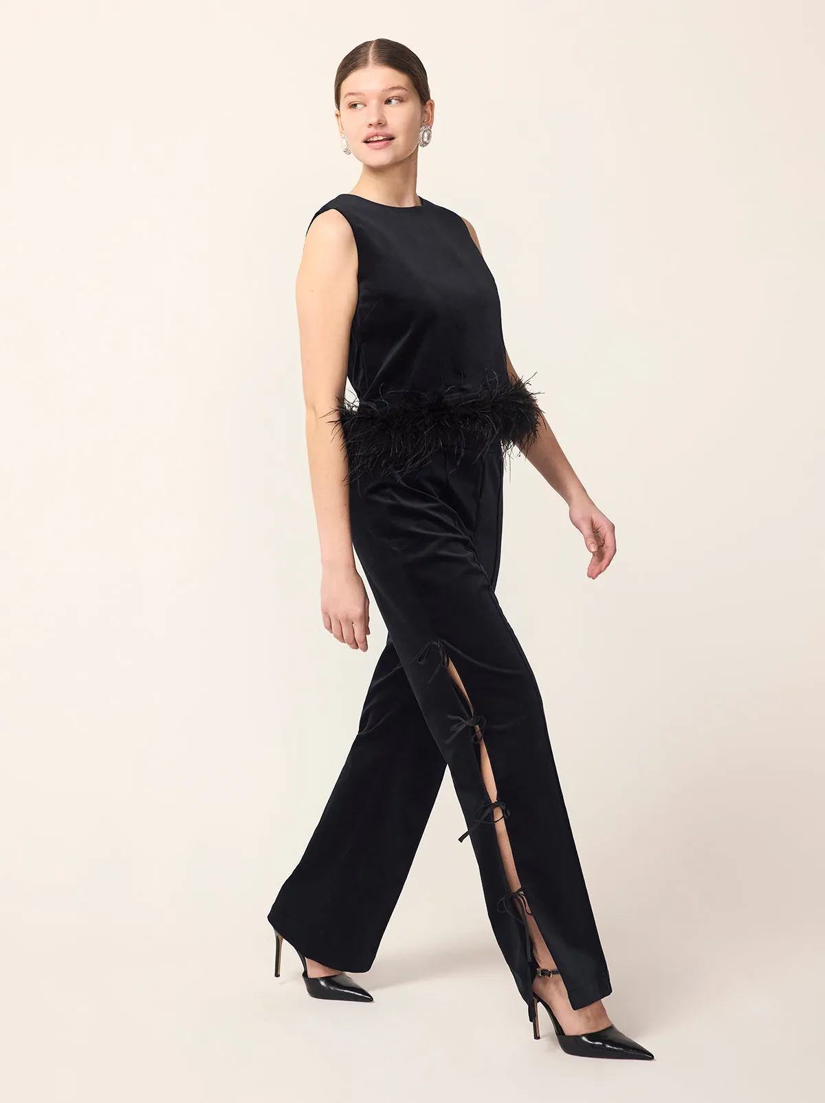 Rosamund Black Velvet Trousers