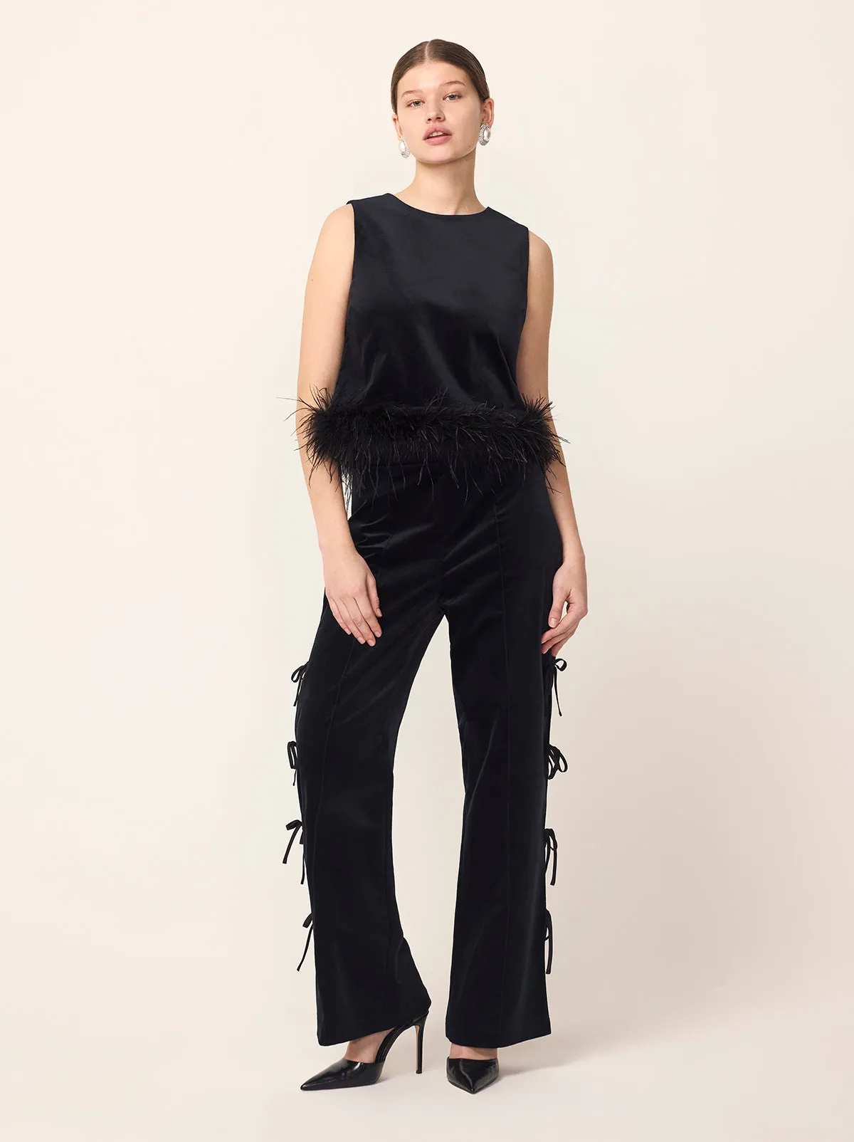 Rosamund Black Velvet Trousers
