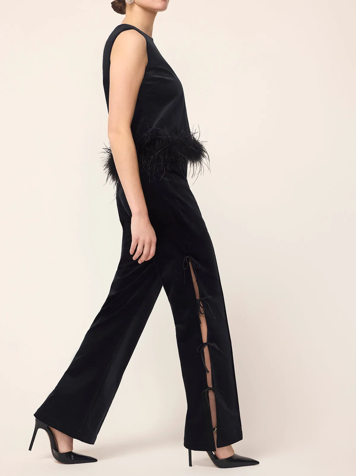 Rosamund Black Velvet Trousers