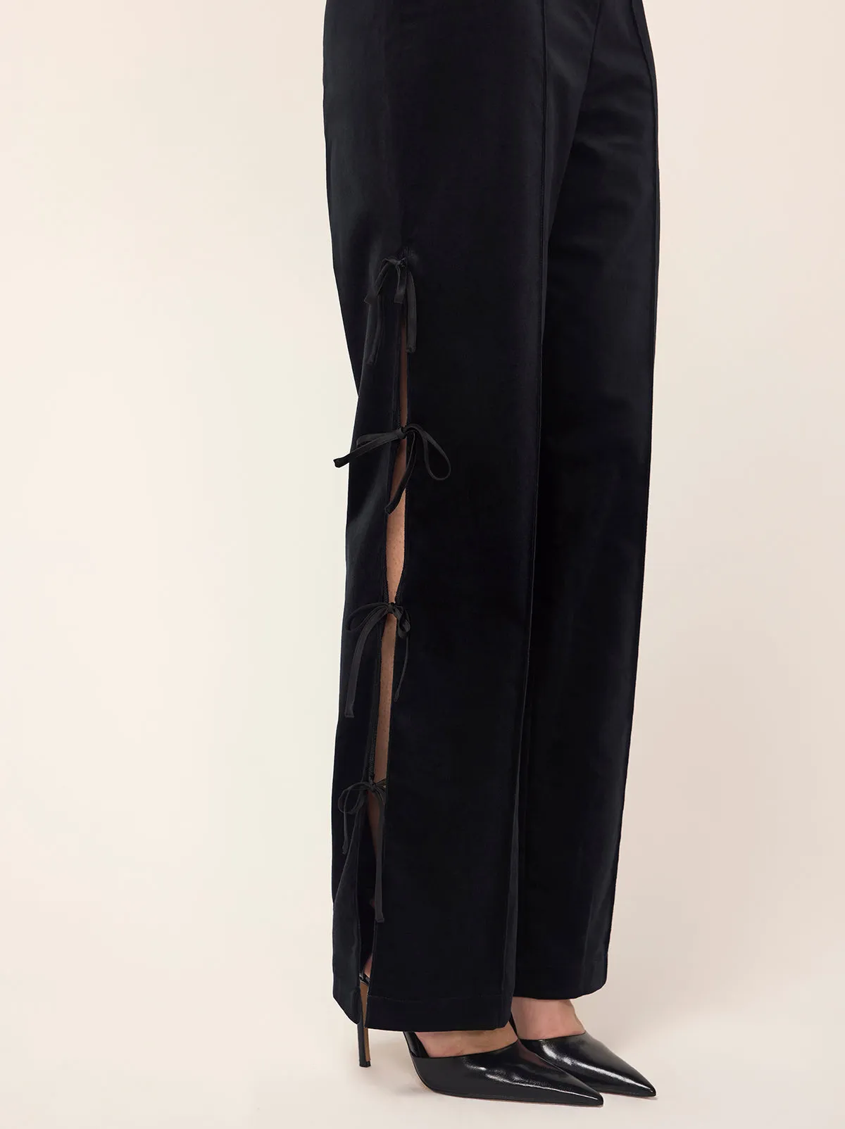Rosamund Black Velvet Trousers