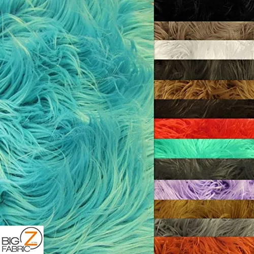 Royal Blue Solid Mongolian Long Pile Faux Fur Fabric / Sold By The Yard
