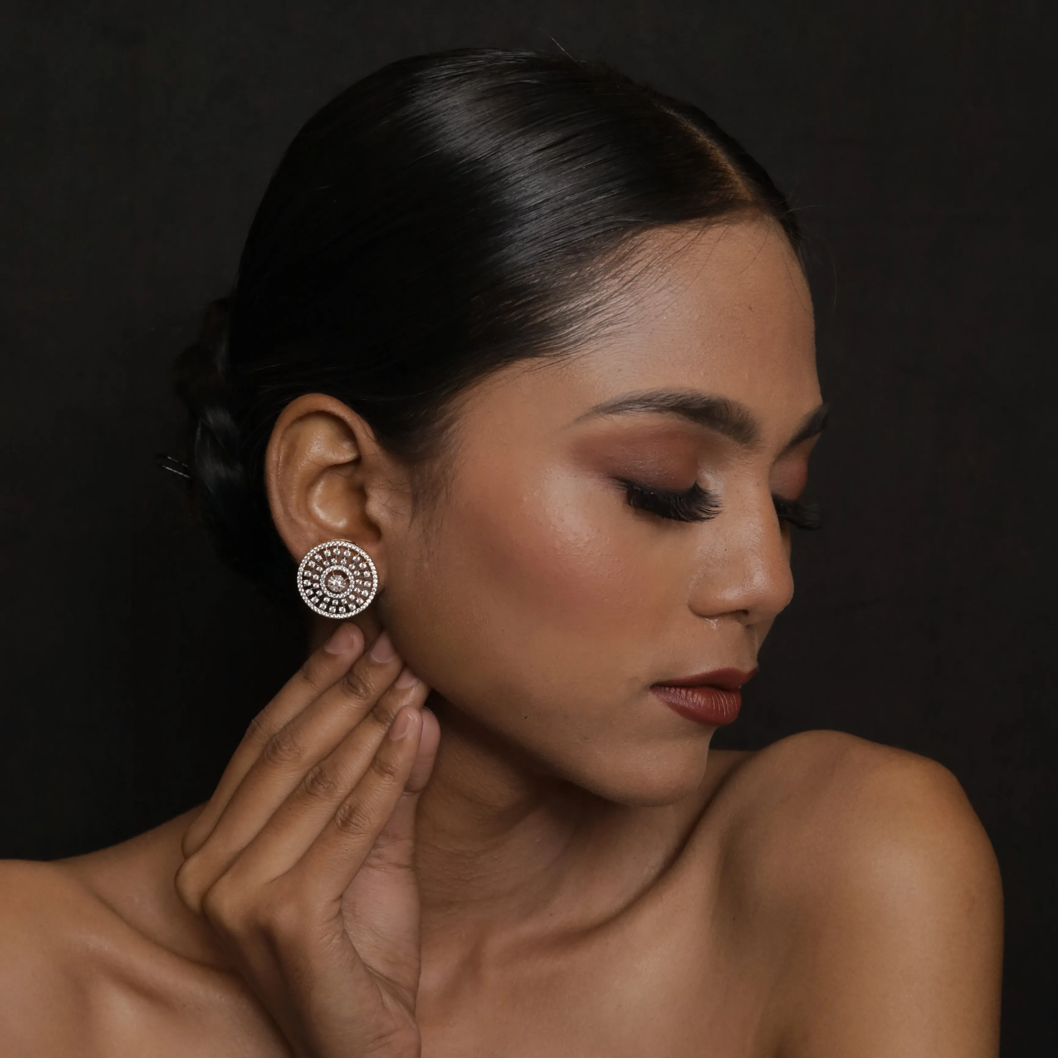 Tops/Studs Zircon/AD Earring 8589-08