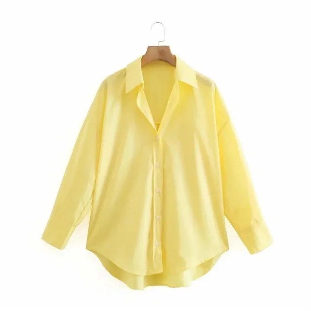 TRAF Top Button Down Turn Down Collared Shirt