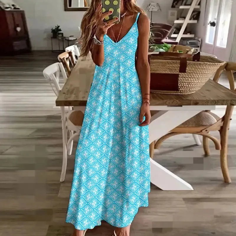 Twirl  in Our Flowing Sleeveless Boho Maxi Dress