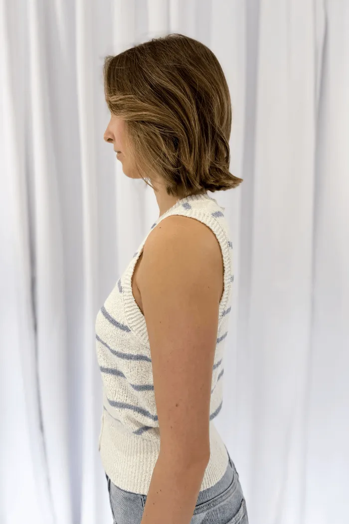 V-Neck Button Down Knit Vest