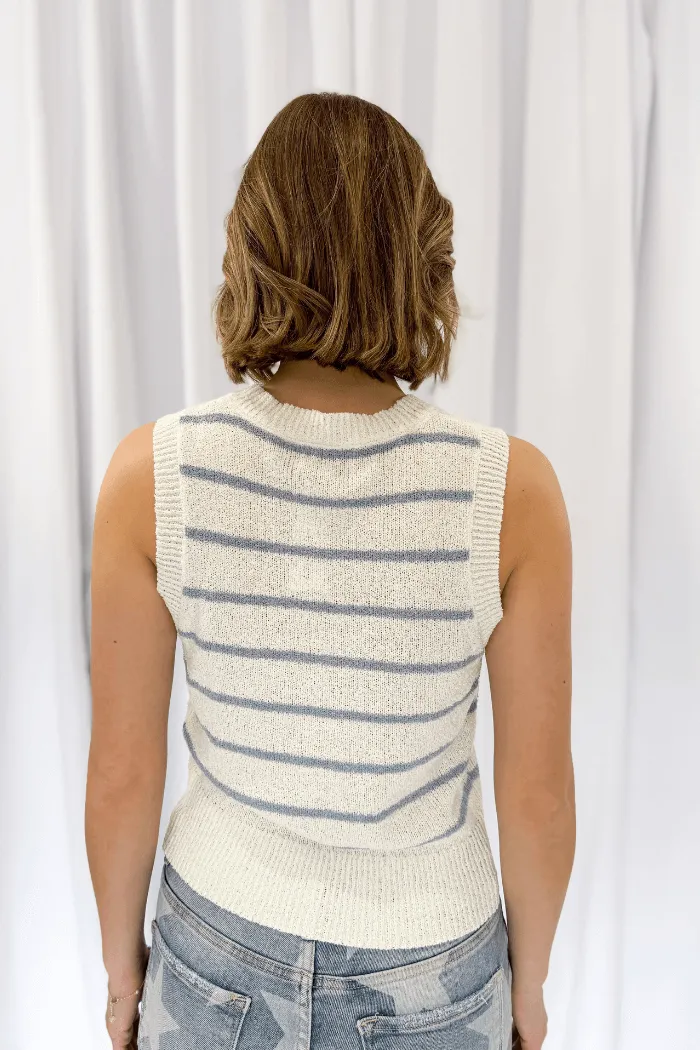 V-Neck Button Down Knit Vest