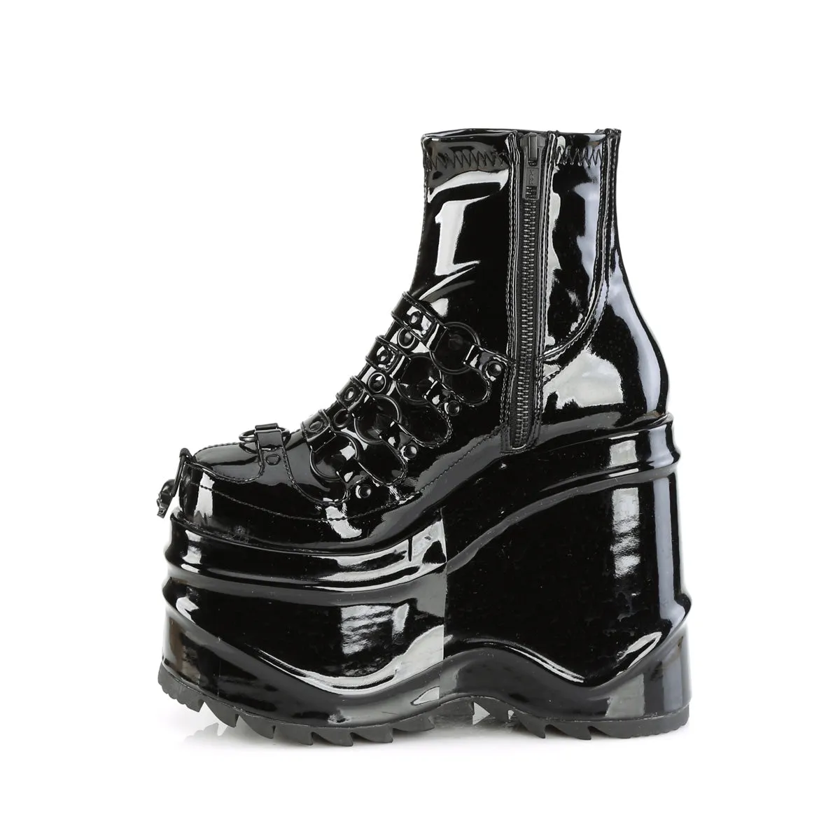 Wave 110 Platform Goth Boots  Patent - Demonia Direct