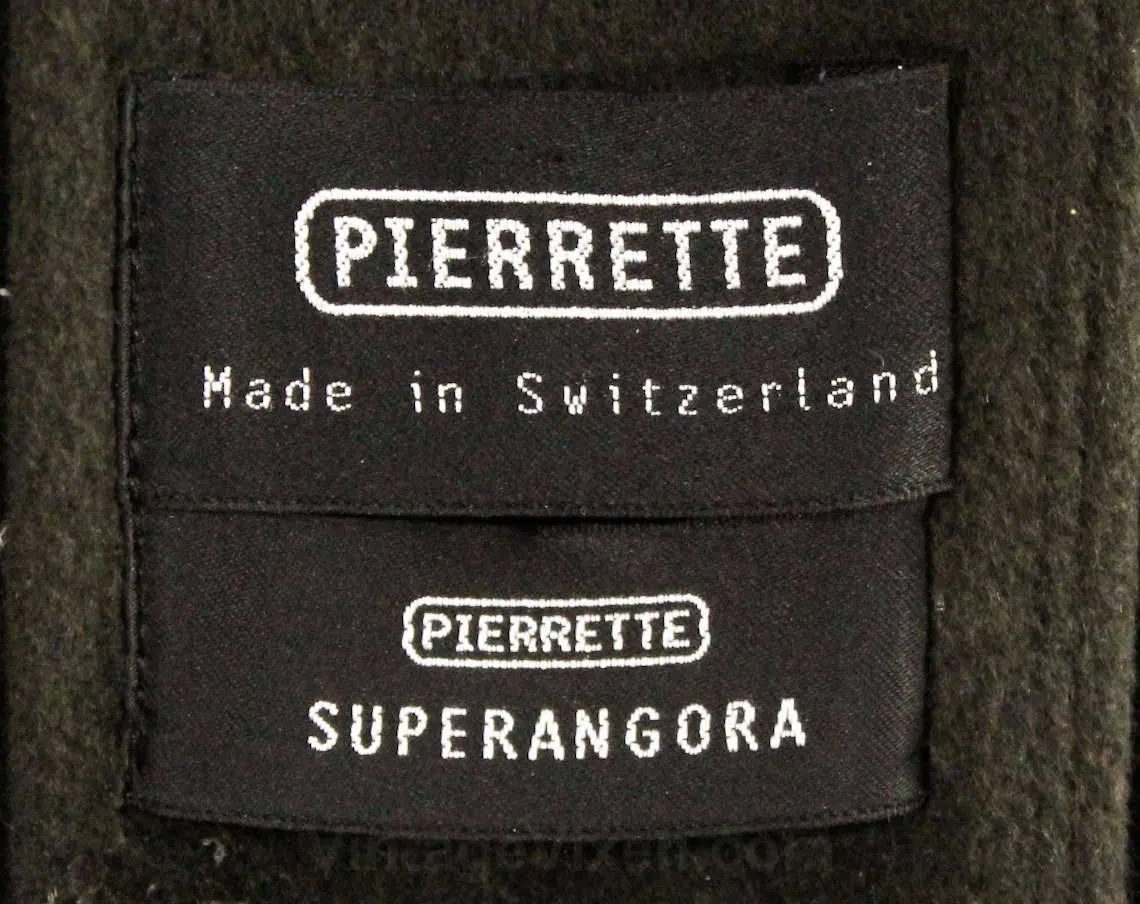XL Cashmere Blend Coat - Luxury SuperAngora 3/4 Length Minimalist Jacket - Pierrette Switzerland - Very Dark Pine Green - Bust up to 56